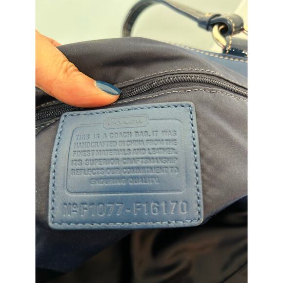 Vintage Coach Signature Scarf Print Satin Tote Bag - Picture 9 of 14